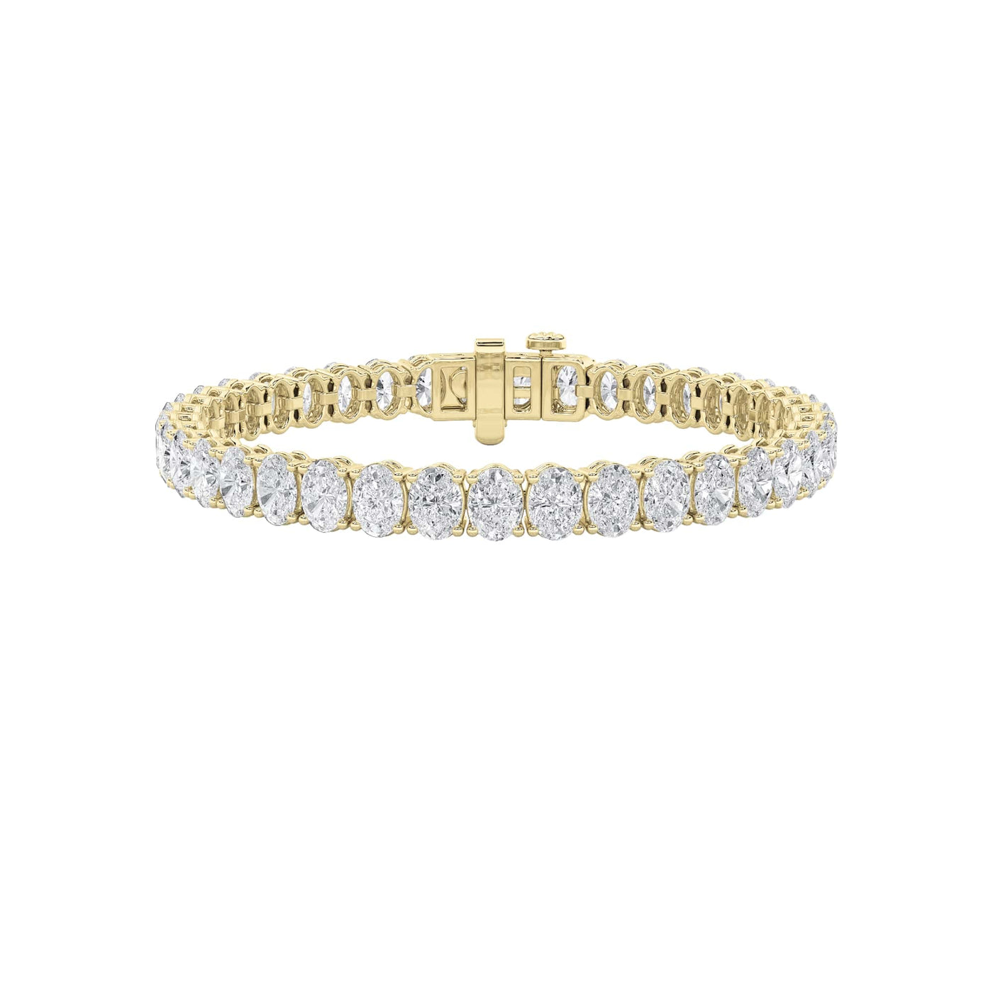 14KY Lab Diamond Oval Bracelet 15ctw F+VS+