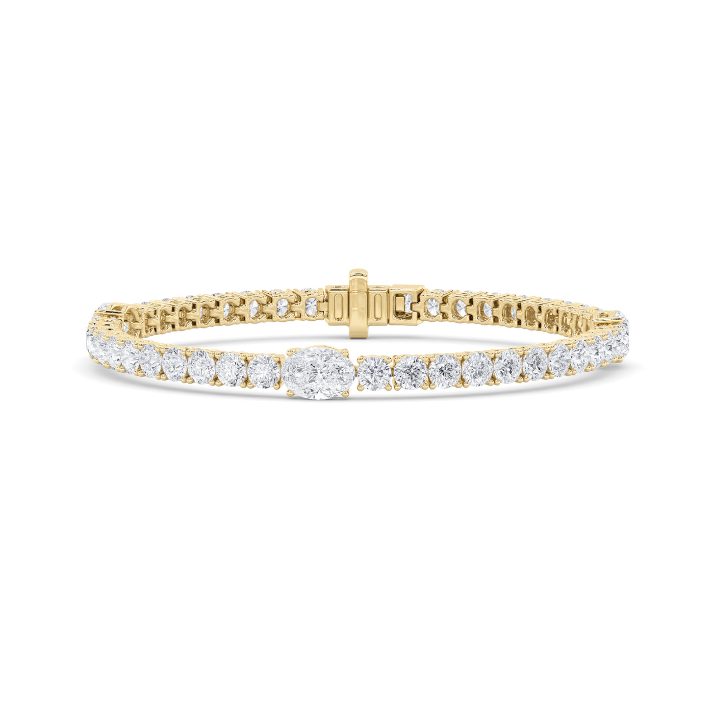 14KY 10ctw Lab Diamond Tennis Bracelet F+VS+