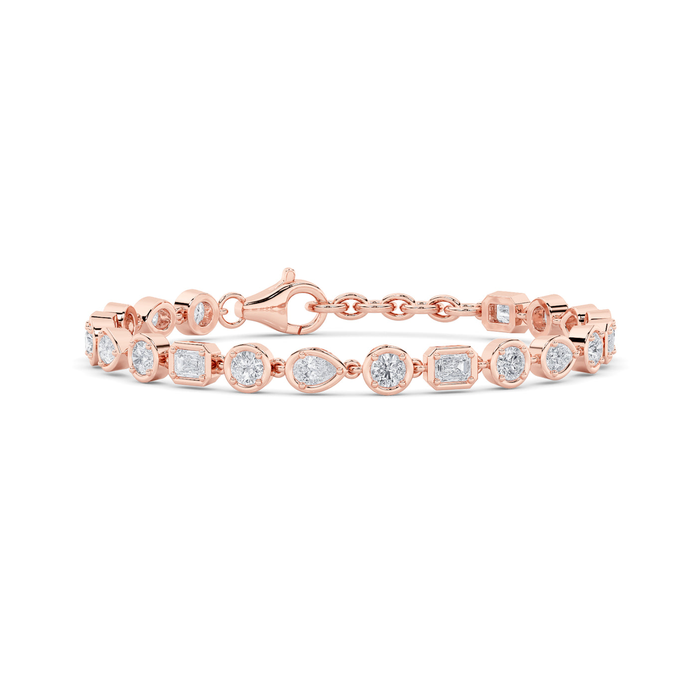 14KR 4.1ctw G+VS+ Lab Diamond Station Bracelet