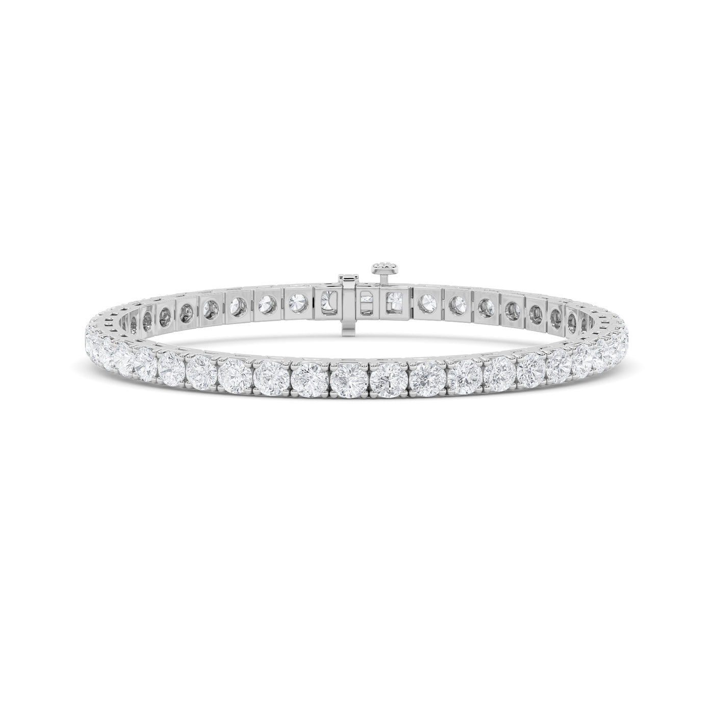 14KW 8ctw Lab Diamond Tennis Bracelet F+VS+