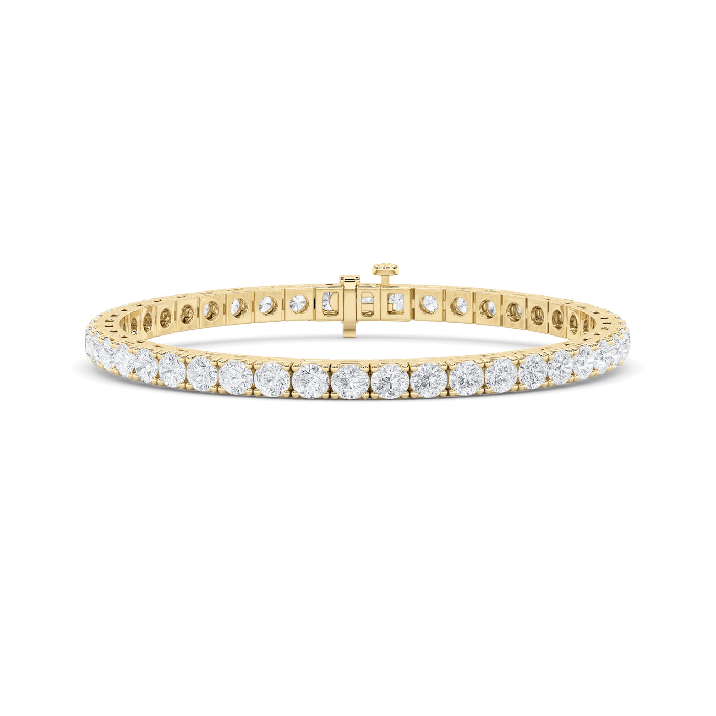 14KY 8ctw Lab Diamond Tennis Bracelet Oval F+VS+