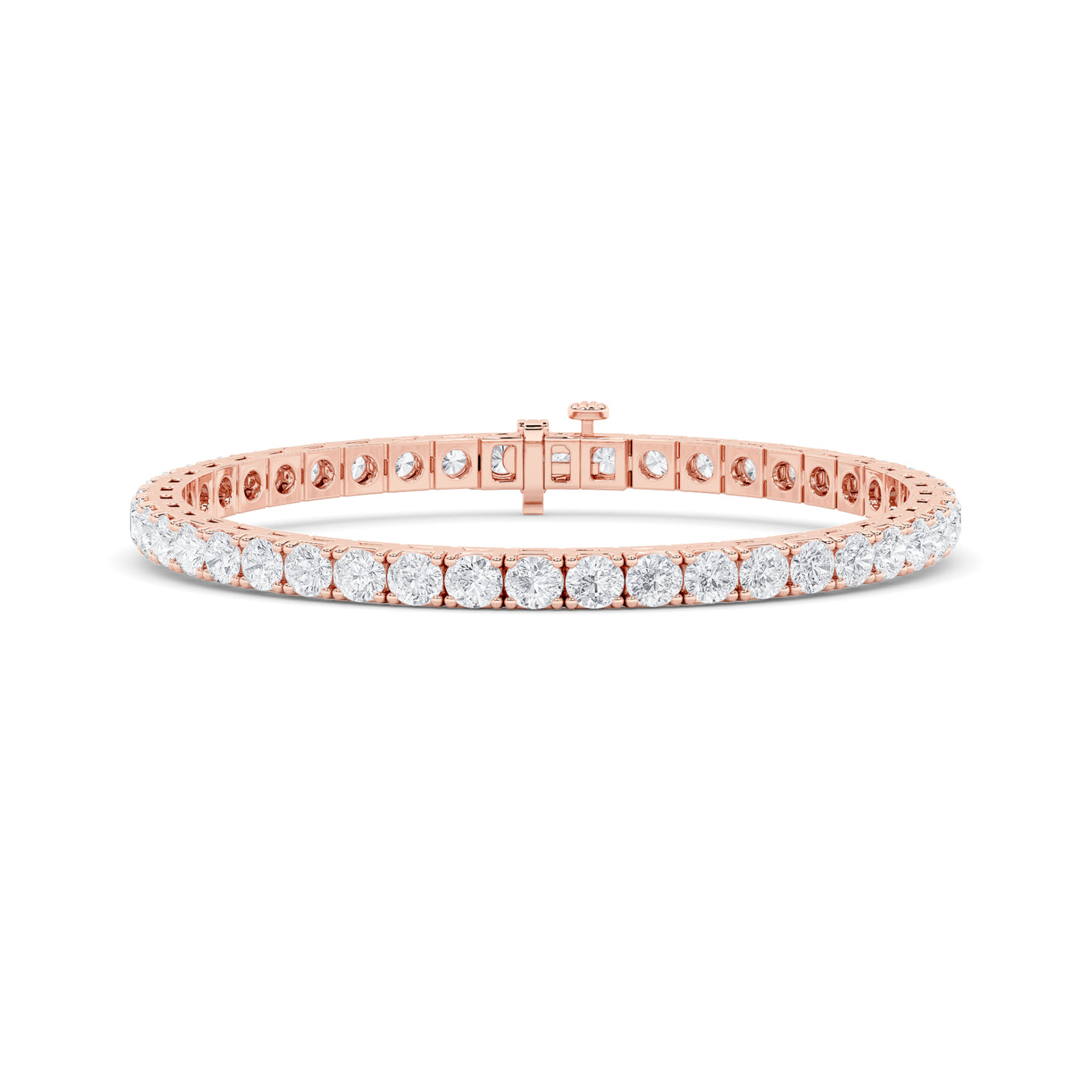 14K Rose Gold 9ctw Lab Diamond Tennis Bracelet