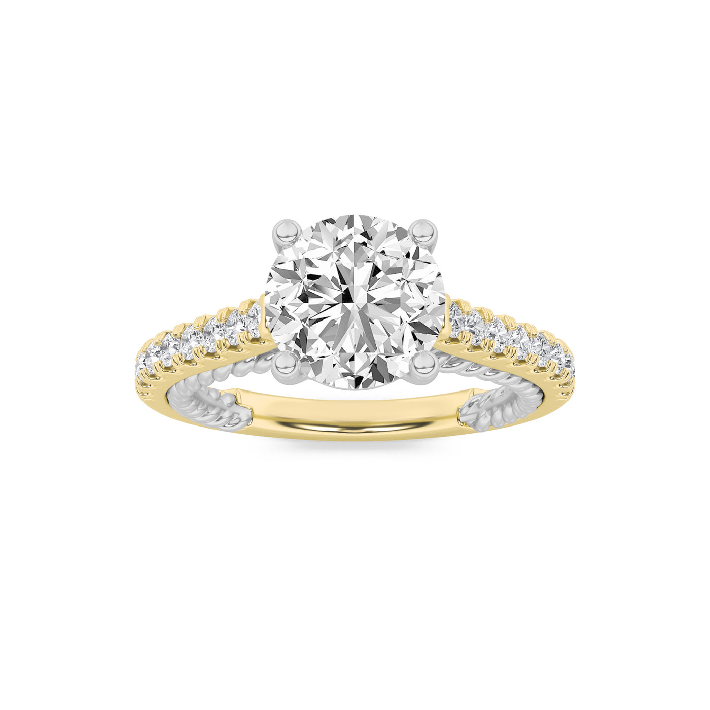 14K Yellow Gold 2ct Lab Diamond Solitaire Ring