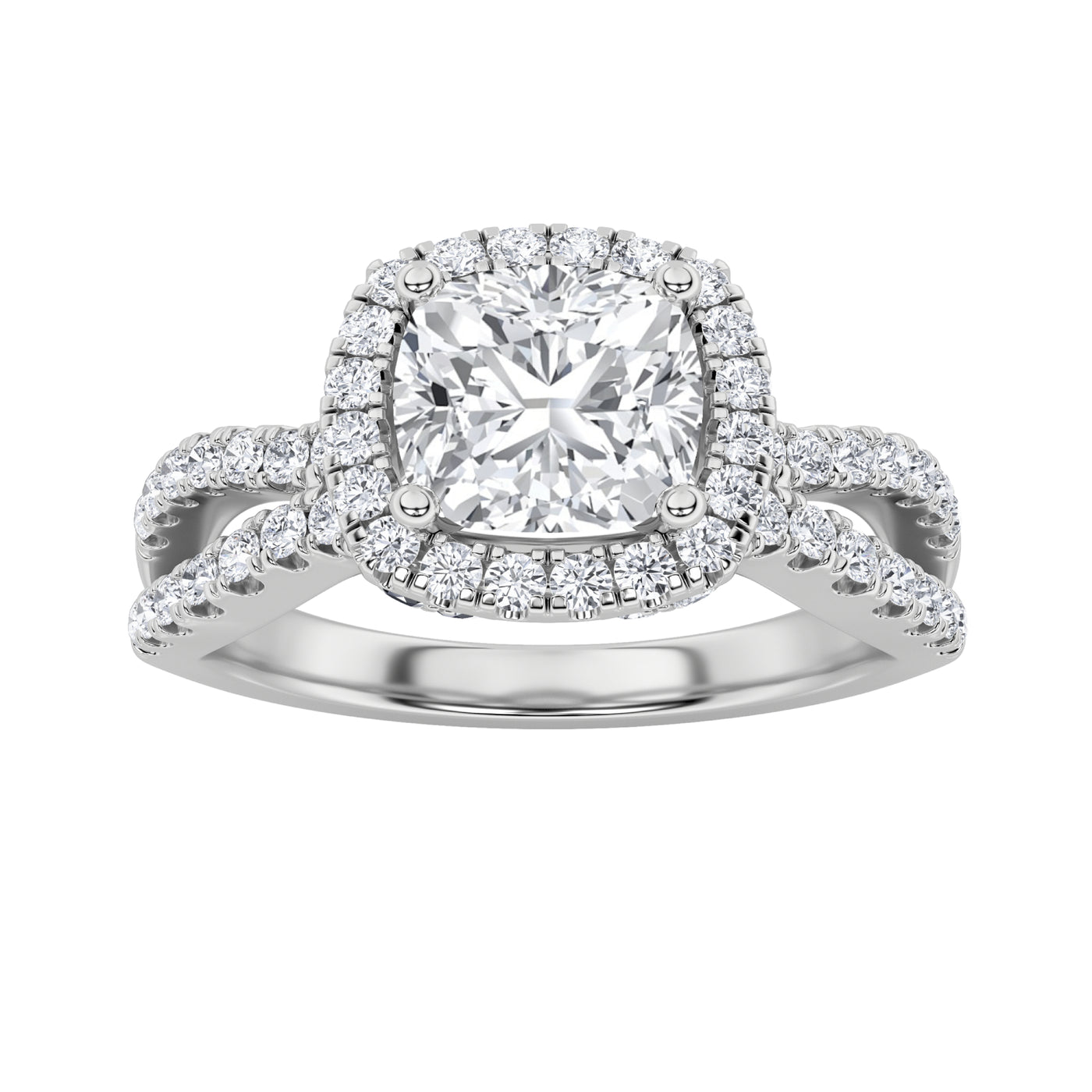 14KW 2ct Lab Diamond Celestial Halo Engagement Ring