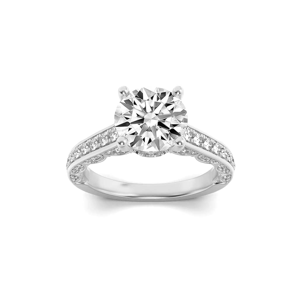 14K White Gold 2ct Lab Diamond Signature Ring