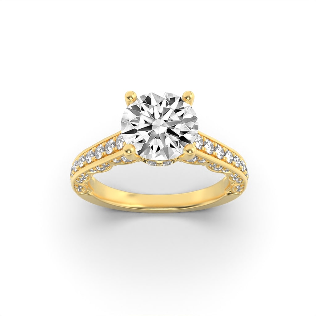 14KY 2ct Lab Diamond Ring F+VS+ Solitaire