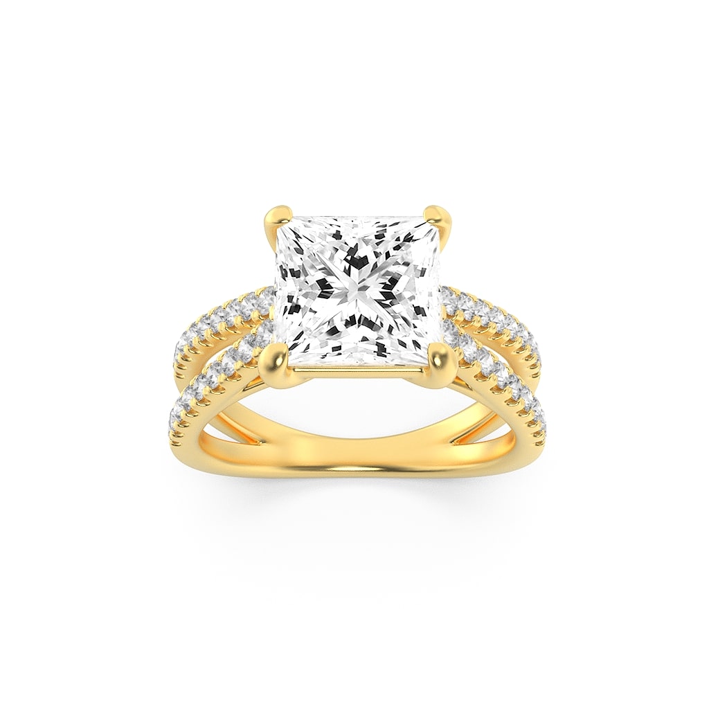 14K Yellow Gold 2ctw Lab Diamond Ring F+VS+ Sz 7