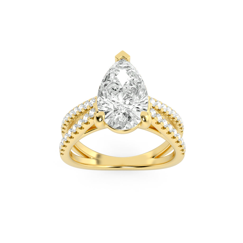 14KY 2ct Lab Diamond Split Shank Engagement Ring