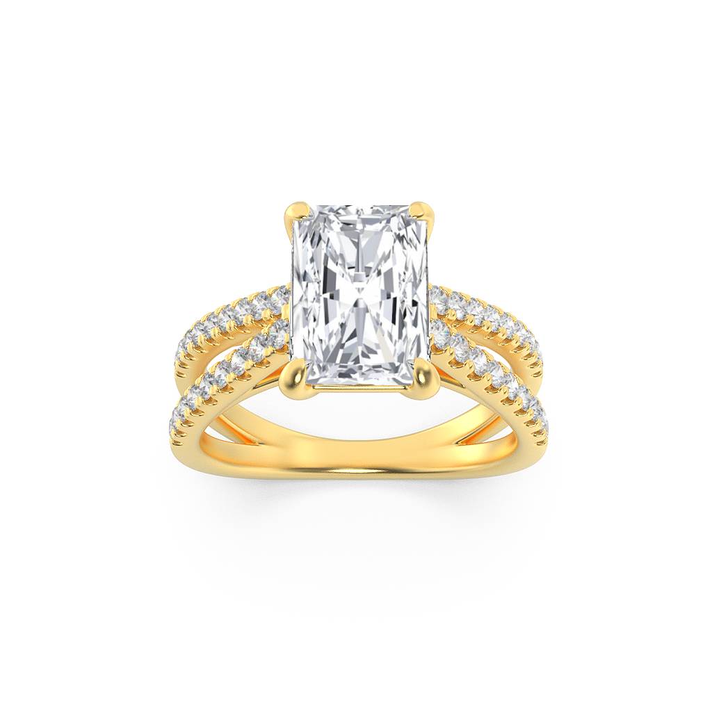 14KY 2ct Lab Diamond Split Shank Engagement Ring