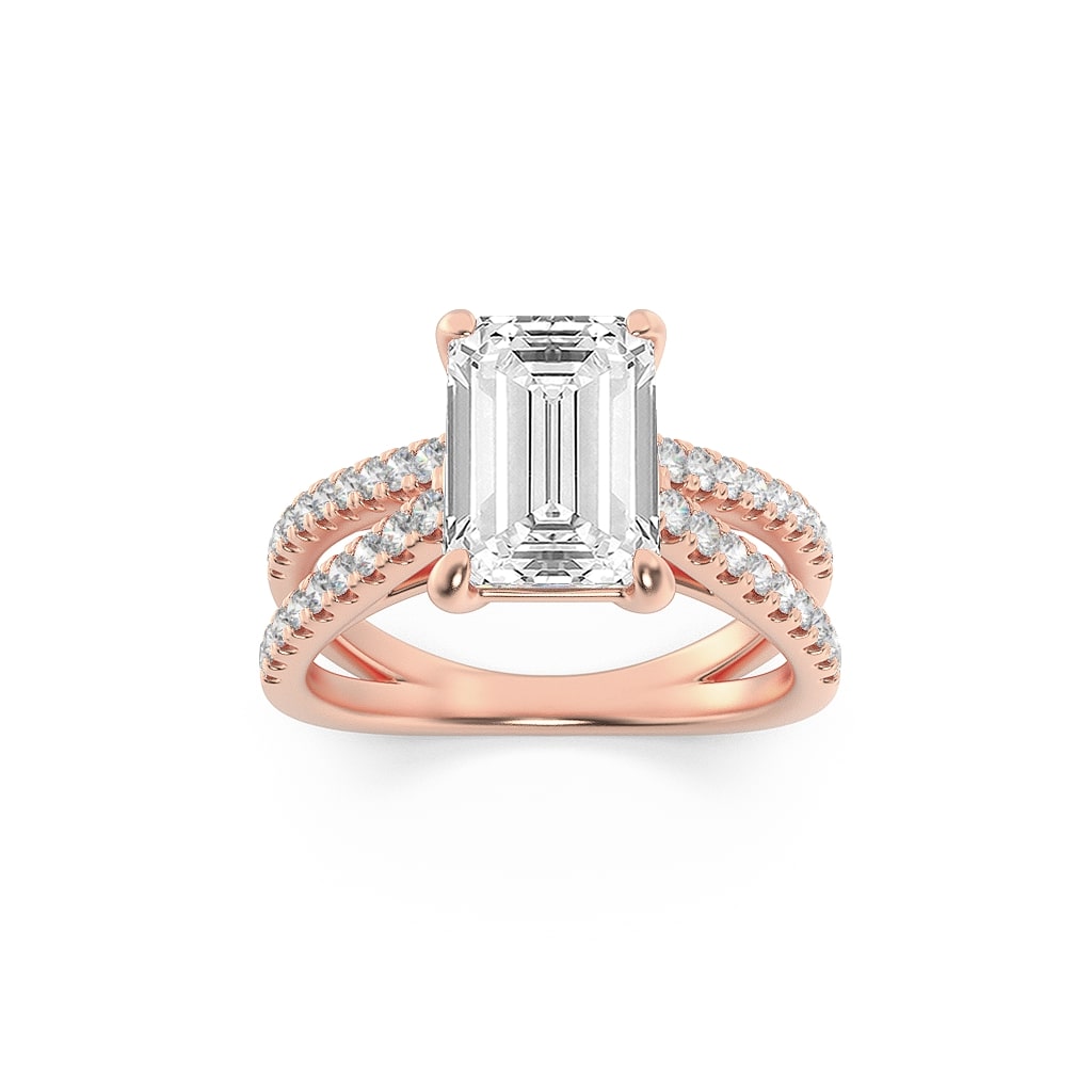14K Rose Gold 2ct Lab Diamond Statement Ring Size 7