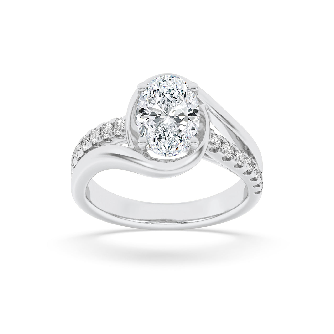 14KW 2ct Lab Diamond Oval Engagement Ring