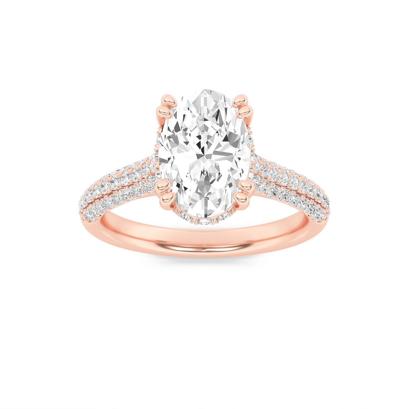 14KR 3.47ct Lab Diamond Oval Solitaire Ring