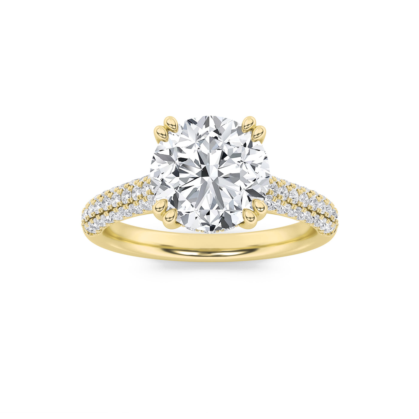 14KY 3ct Lab Diamond Solitaire Engagement Ring