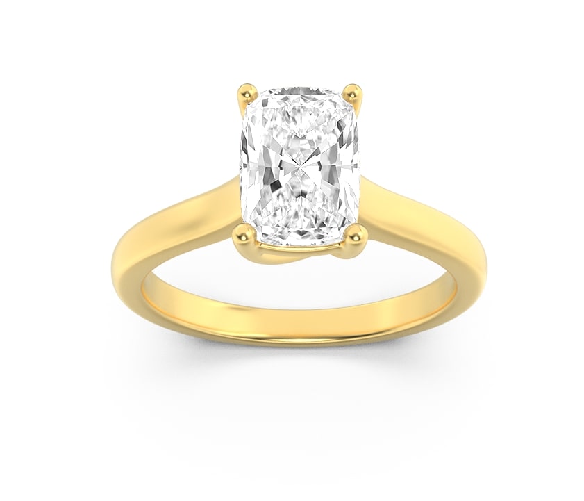 14K Yellow Gold 1ct Lab Diamond Solitaire Ring Size 7
