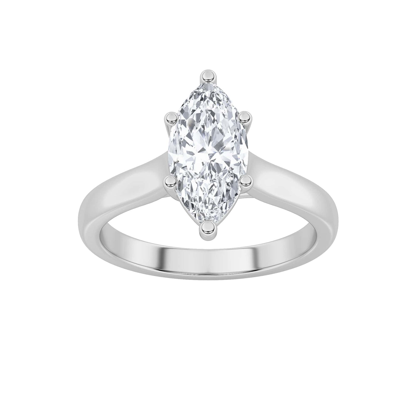 14K White Gold 1ct Lab Diamond Marquise Ring