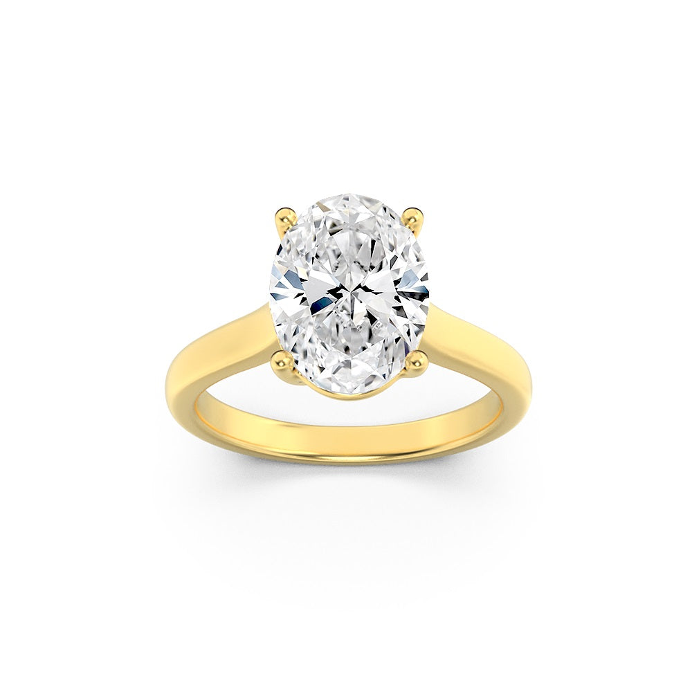 14KY 1.6ct Lab Diamond Oval Solitaire Engagement Ring