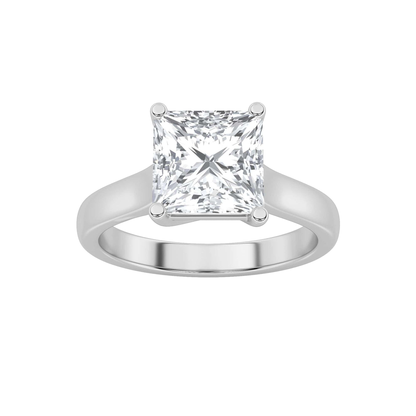 14KW 3ct Lab Diamond Ring F+VS+ Solitaire