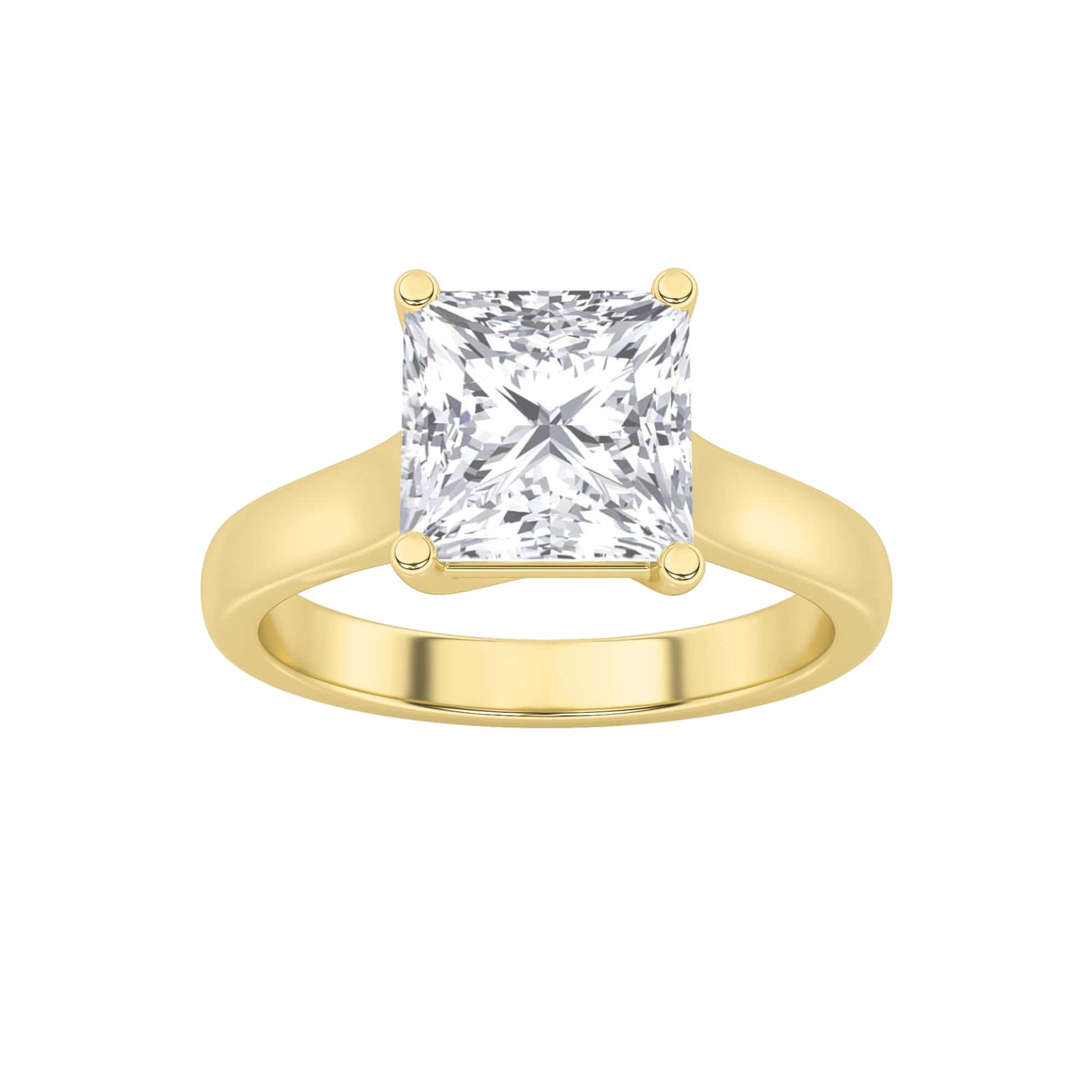 14K Yellow Gold 3ctw Lab Diamond Ring F+VS+ Size 7