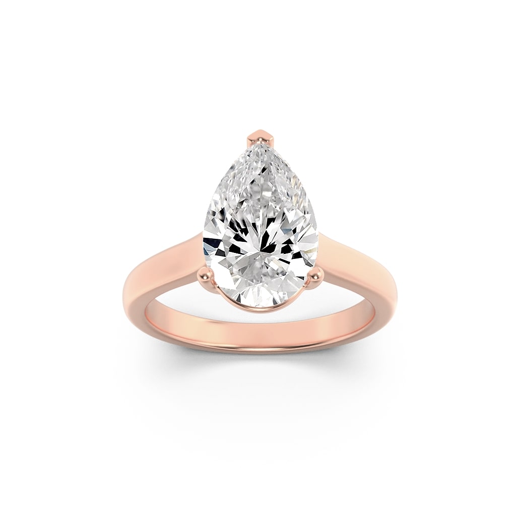 14KR 1.9ct Lab Pear Diamond Solitaire Ring