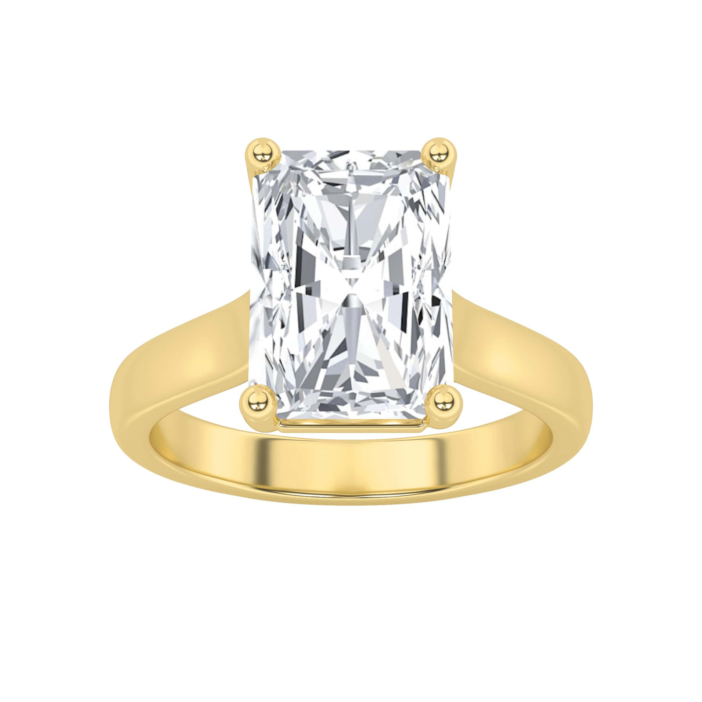 14K Yellow Gold 1ct Lab Diamond Solitaire Ring Size 7