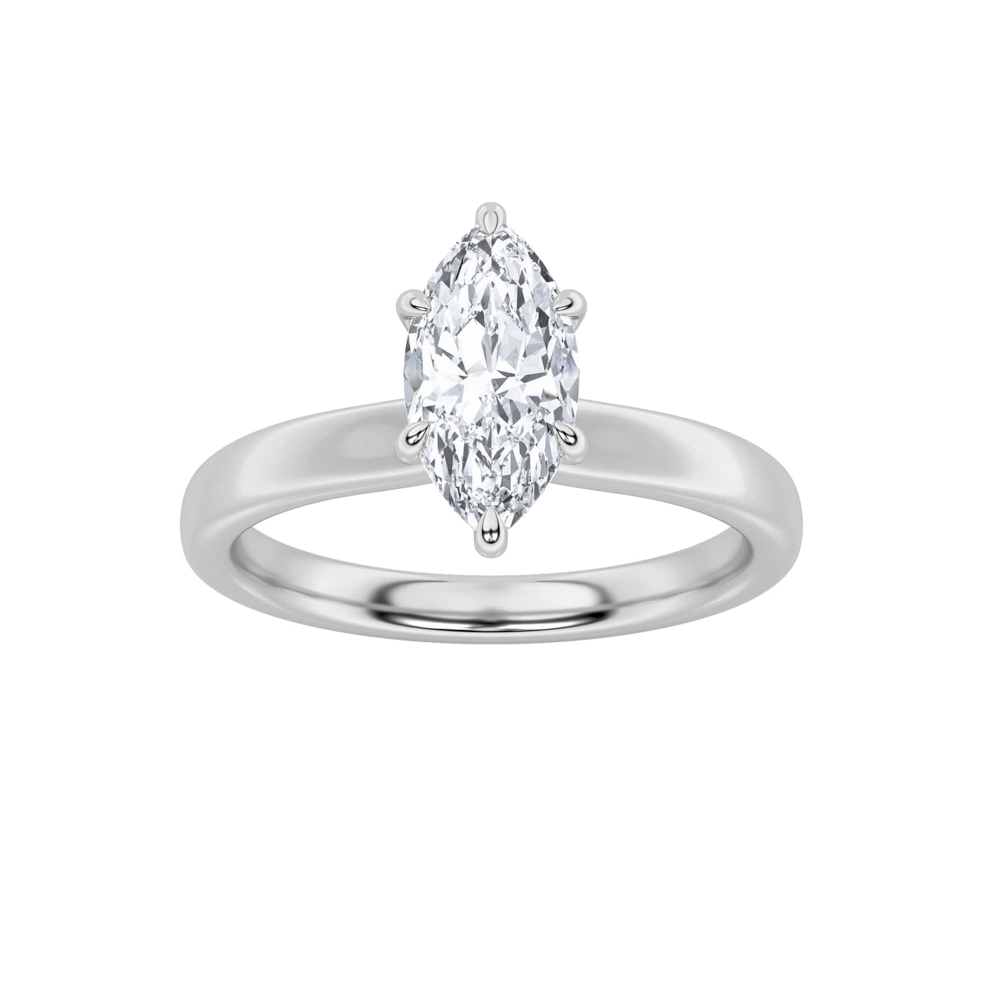 14KW 3ct Lab Diamond Marquise Solitaire Ring