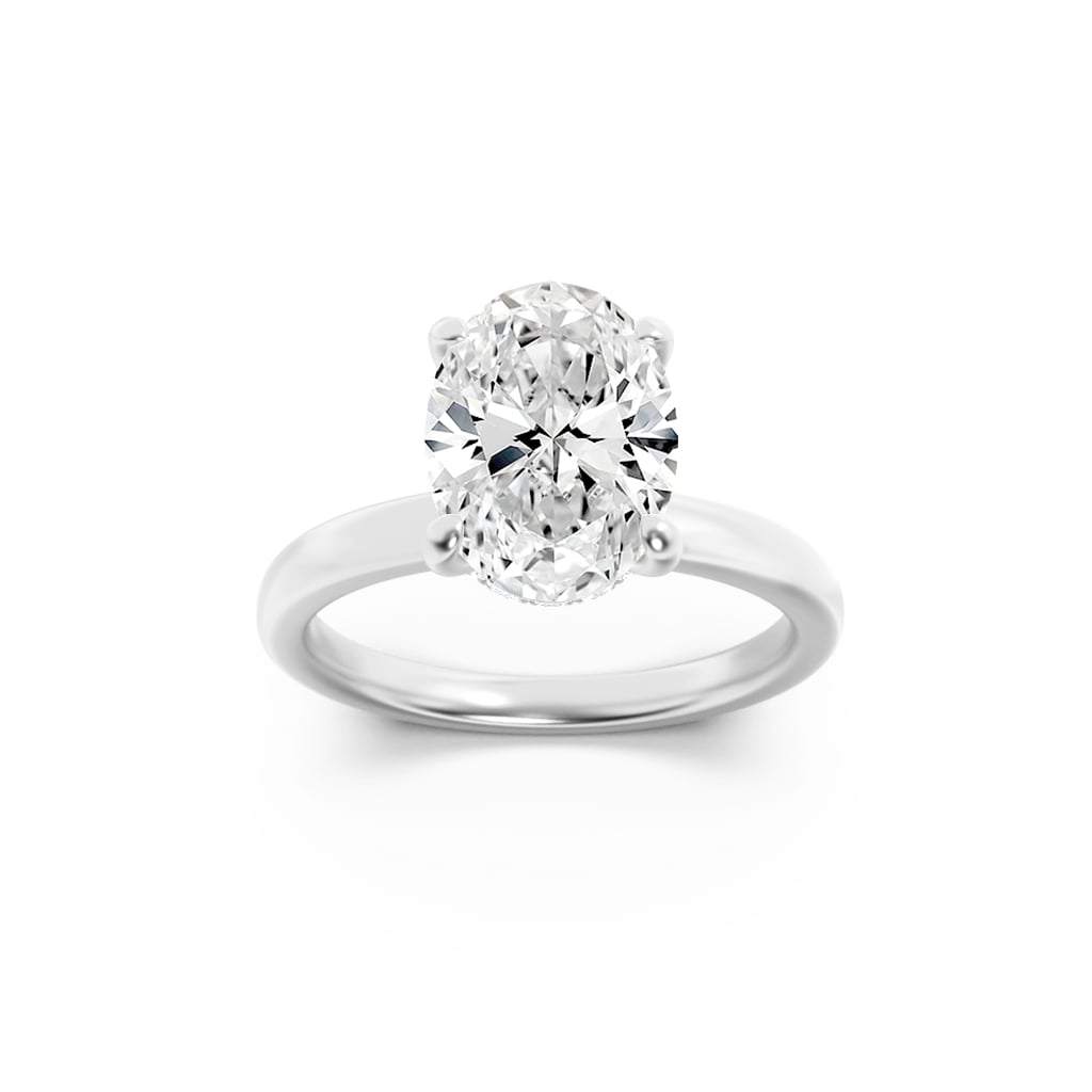 14K White Gold 1ct Lab Diamond Oval Ring