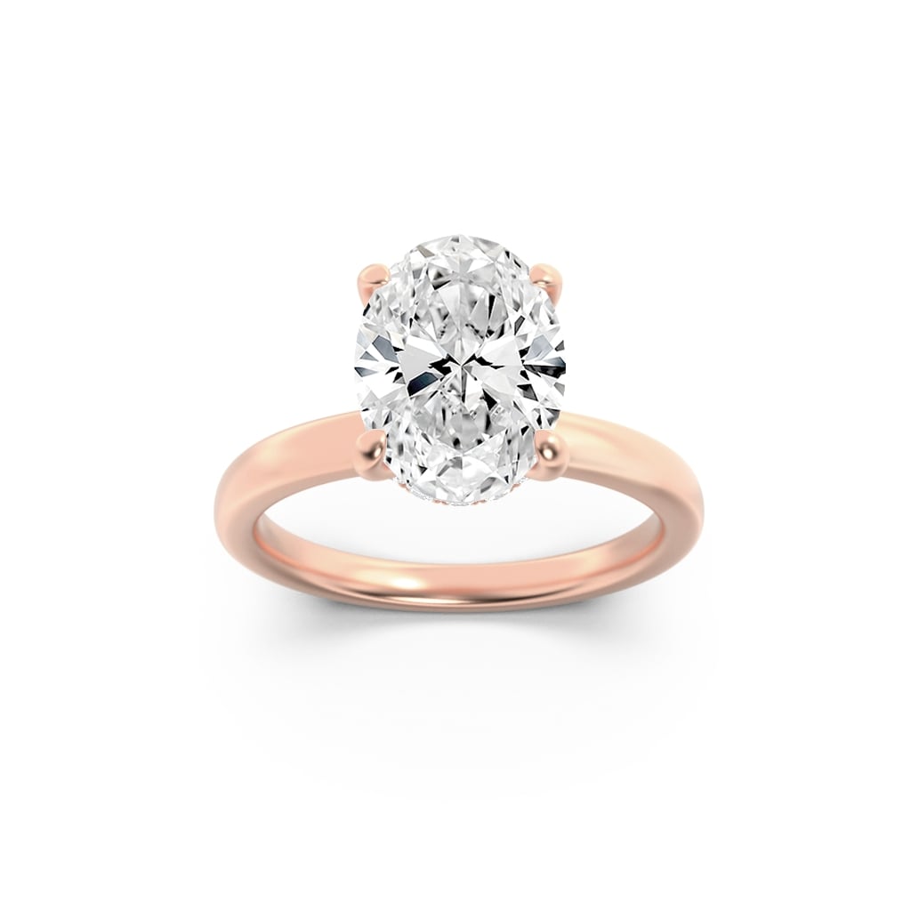 14KR 2ct Lab Diamond Oval Solitaire Ring Size 7