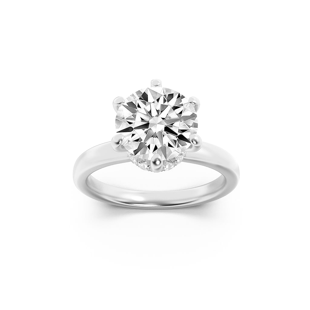 14K White Gold 2ct F+VS Lab Diamond Solitaire Ring