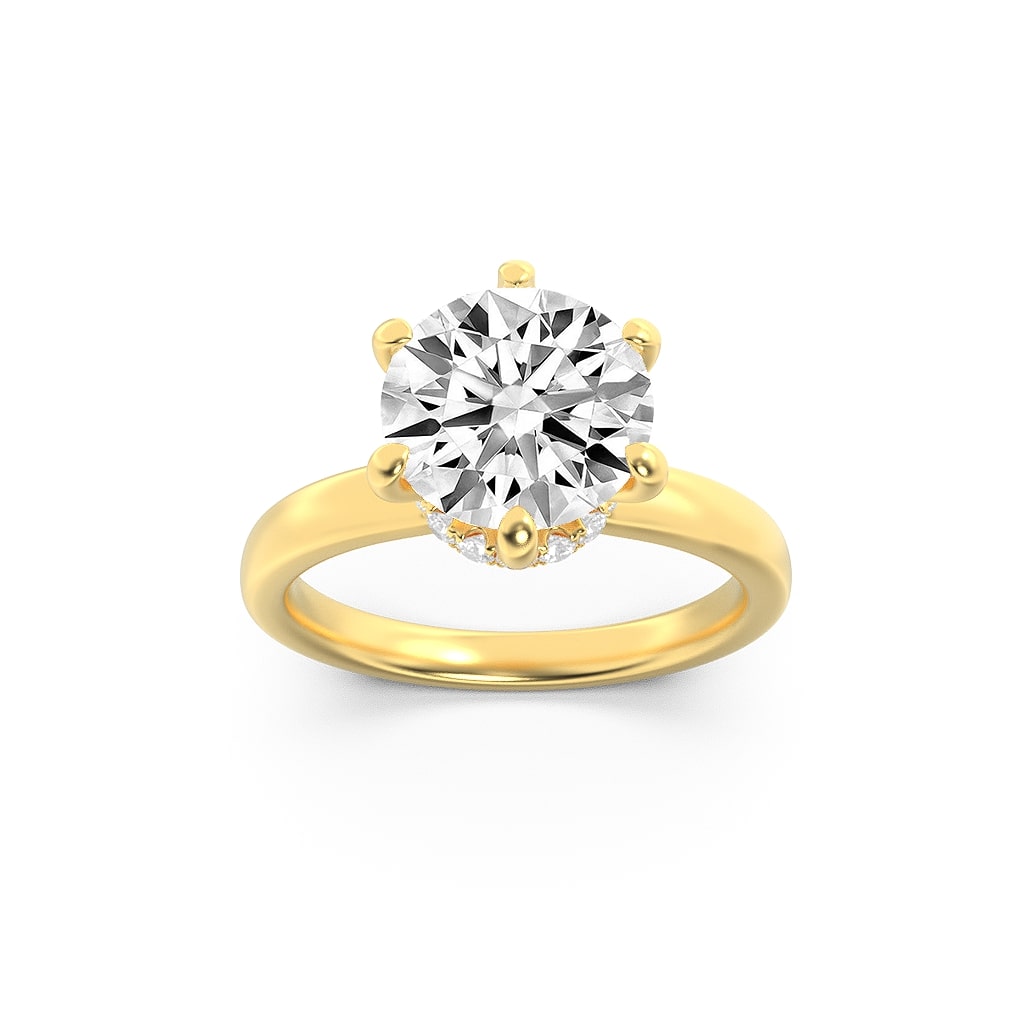 14K Yellow Gold 2ct Lab Diamond Ring F+VS+ Sz 7