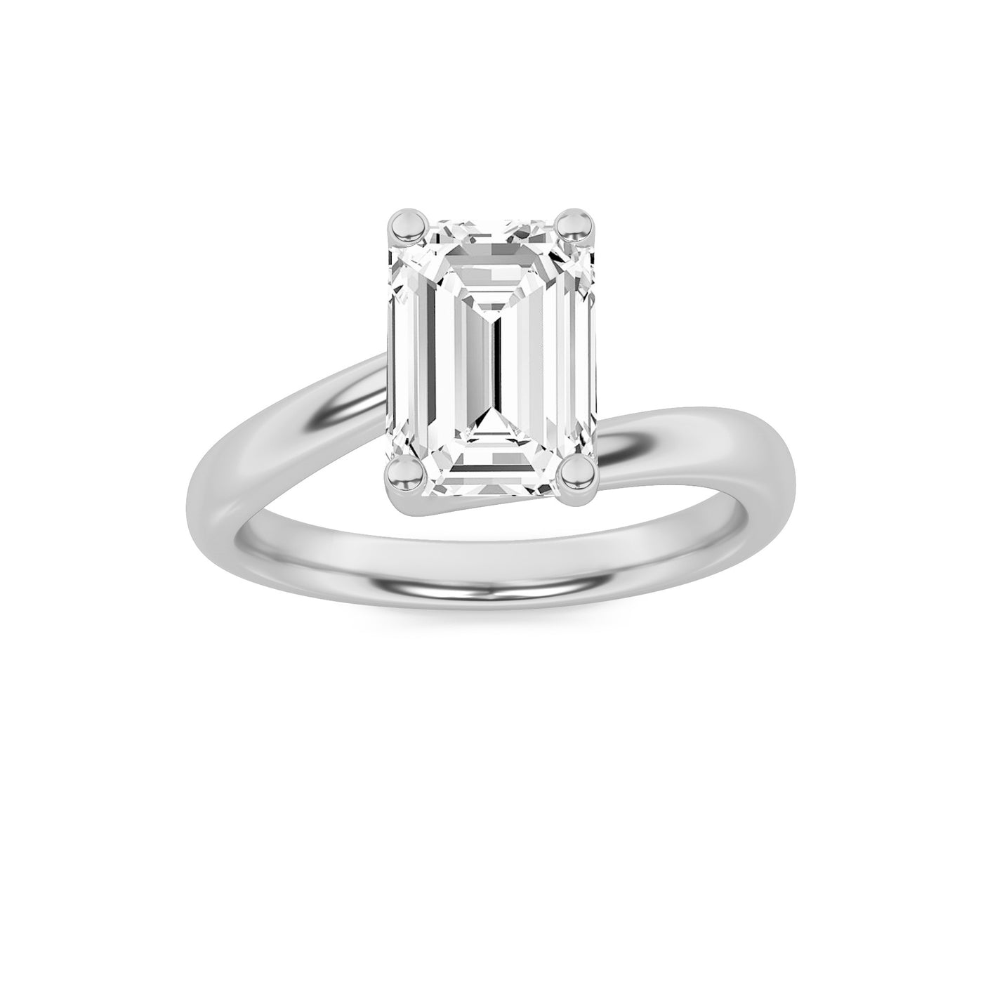 14KW 3ct F+VS+ Lab Diamond Solitaire Engagement Ring