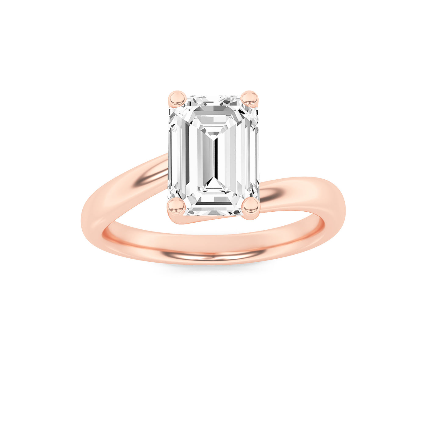 14K Rose Gold 2ct Lab Diamond Solitaire Engagement Ring