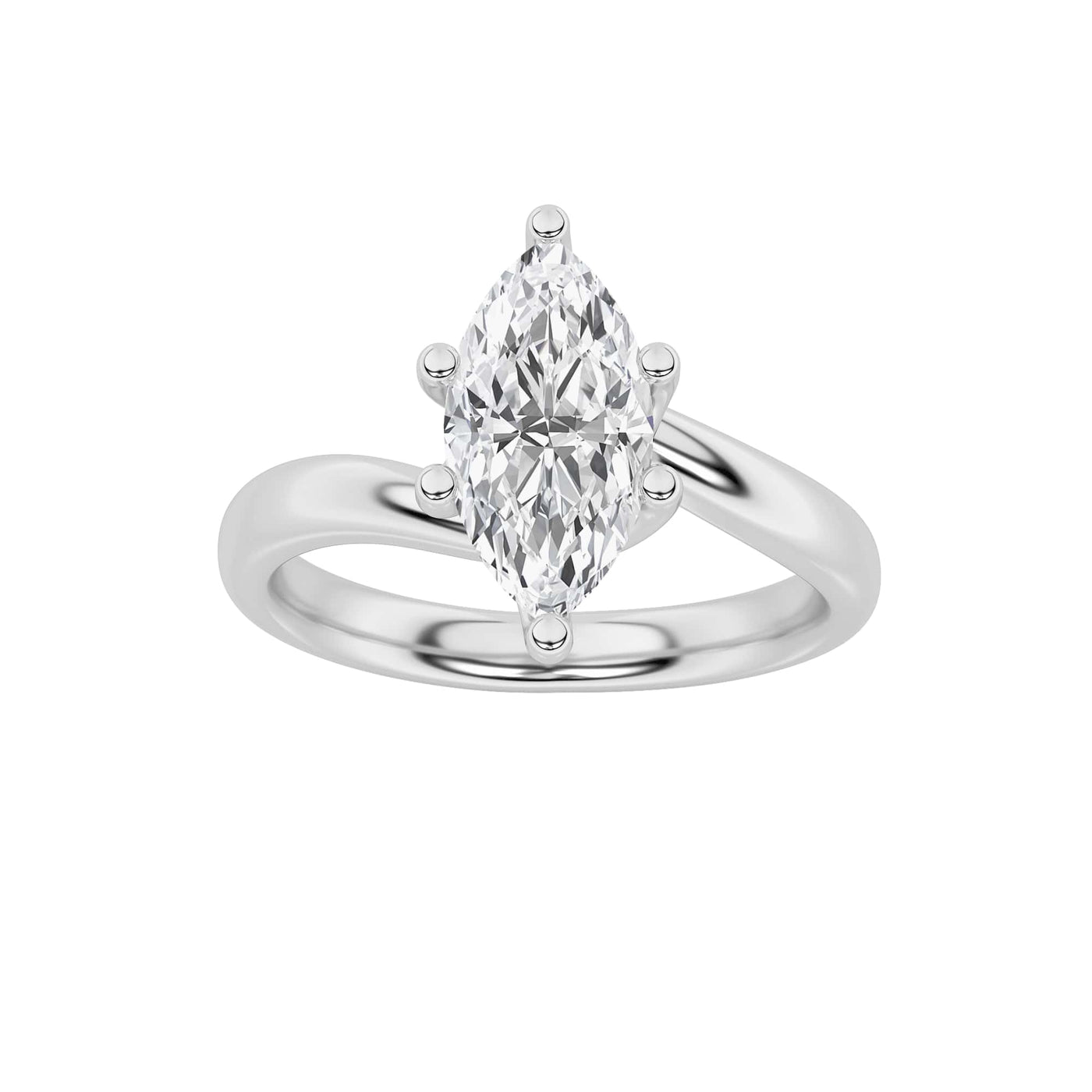 14KY/14KW 1ct Lab Diamond Marquise Ring