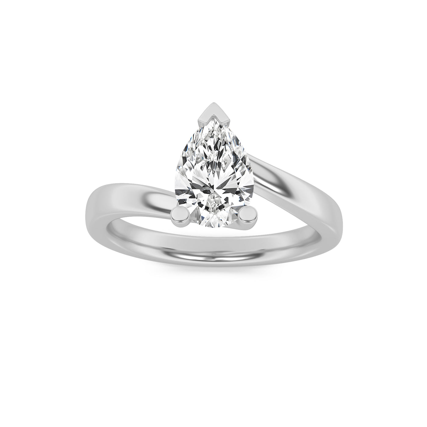 14KW 1ct Lab Diamond Solitaire Engagement Ring
