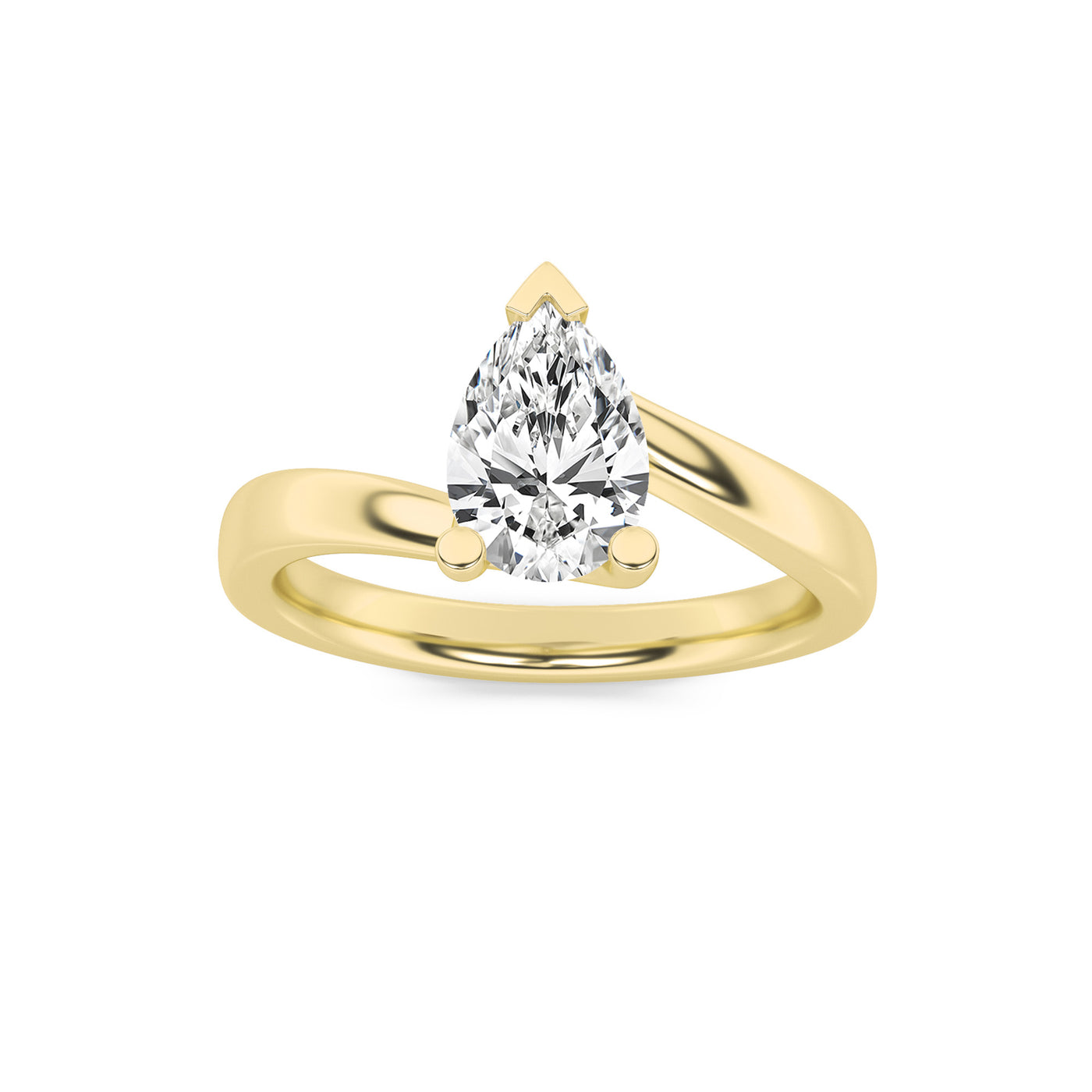 14KY 1ct Lab Diamond Solitaire Engagement Ring