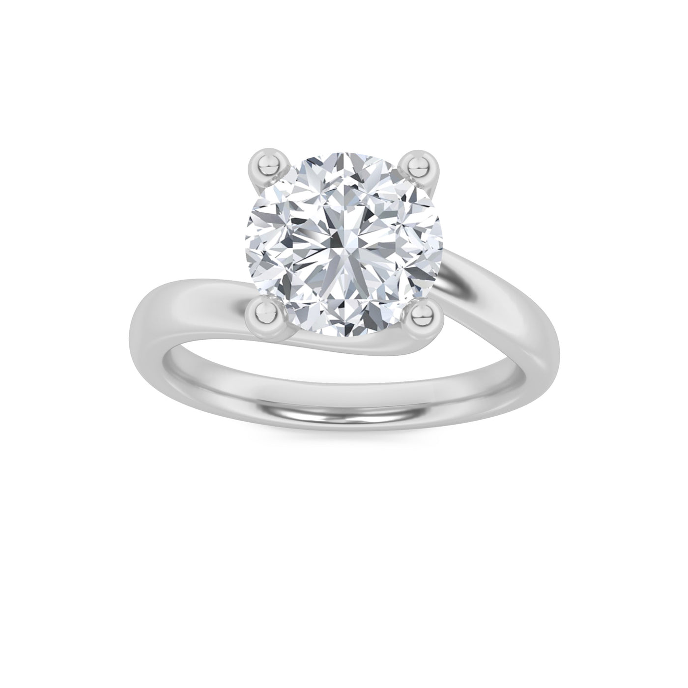 14KW 3ct F+ VS+ Lab Diamond Solitaire Engagement Ring