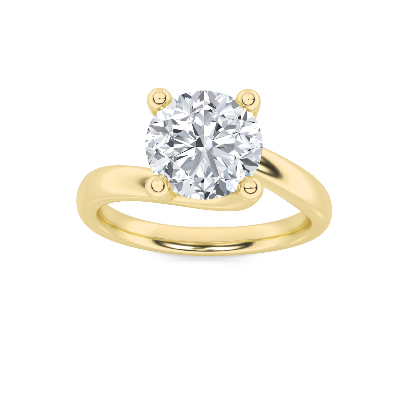 14KY 3ct Lab Diamond Solitaire Engagement Ring
