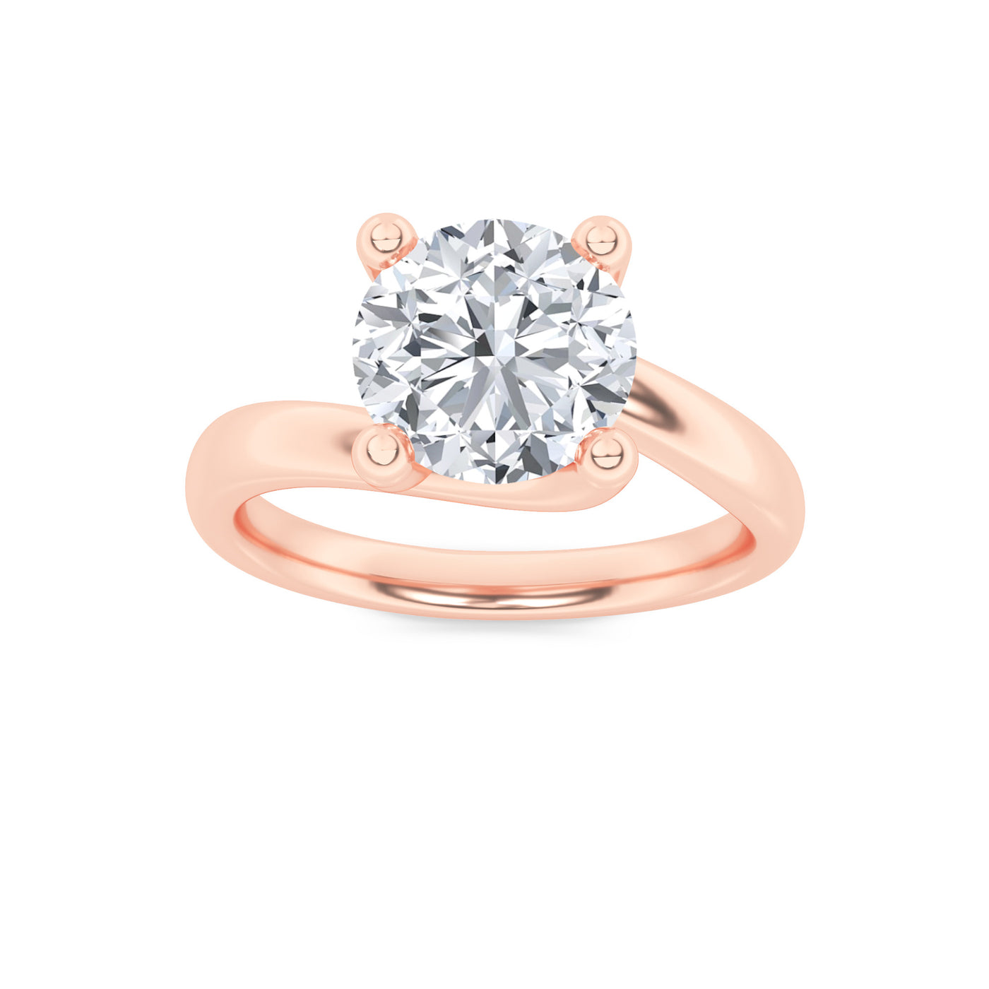14KR 3ct F+VS+ Lab Diamond Solitaire Engagement Ring