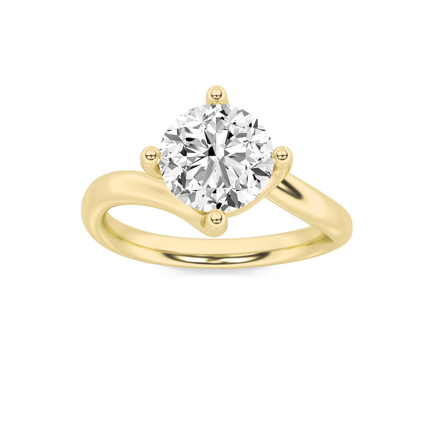 14K Yellow Gold 1ct Lab Diamond Solitaire Ring