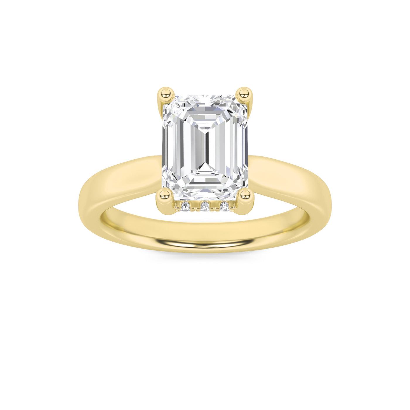 14KY 2ct Lab Diamond Emerald Solitaire Ring