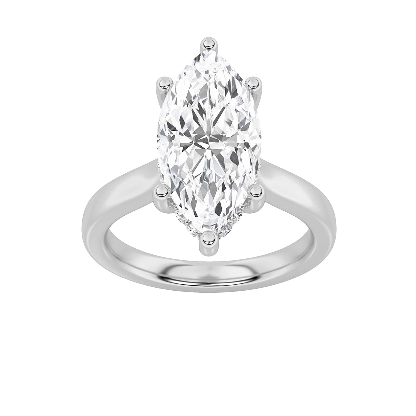14K White Gold 1ct Lab Diamond Marquise Ring