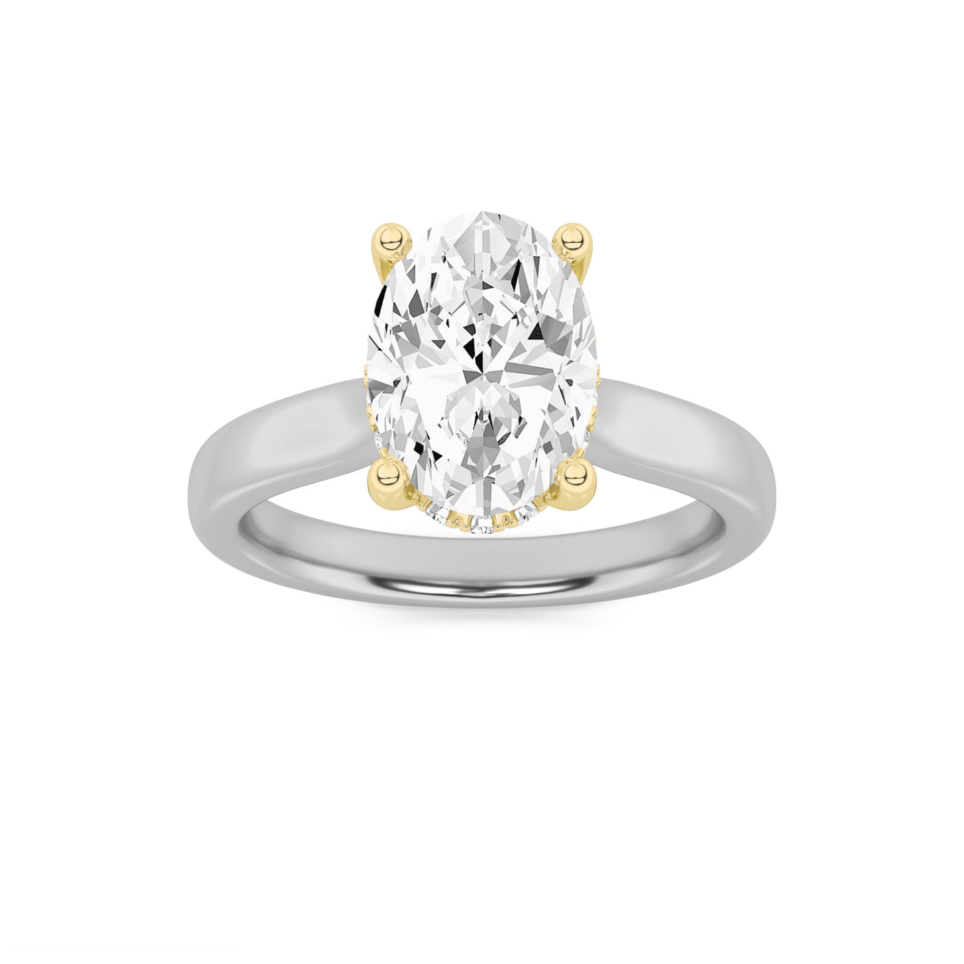 14K WY 1ct Lab Oval Solitaire Diamond Engagement Ring