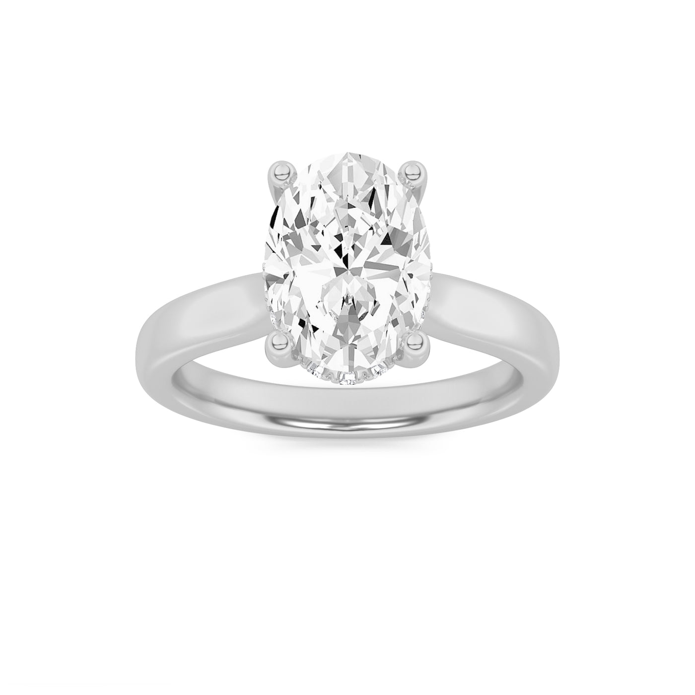 14KW 1.5ct Lab Diamond Oval Solitaire Engagement Ring