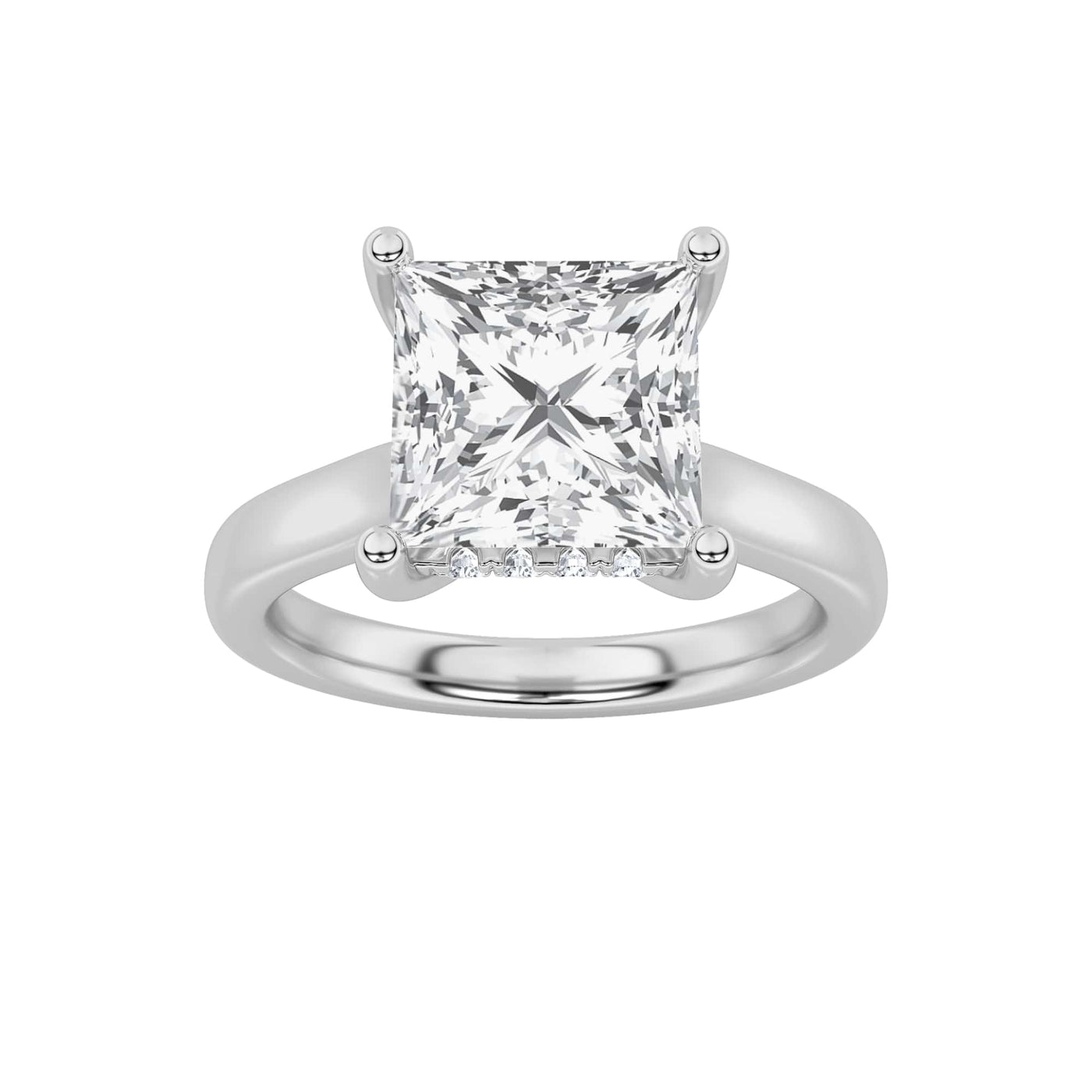 14KW 3ct Lab Diamond Ring F+VS+ Solitaire