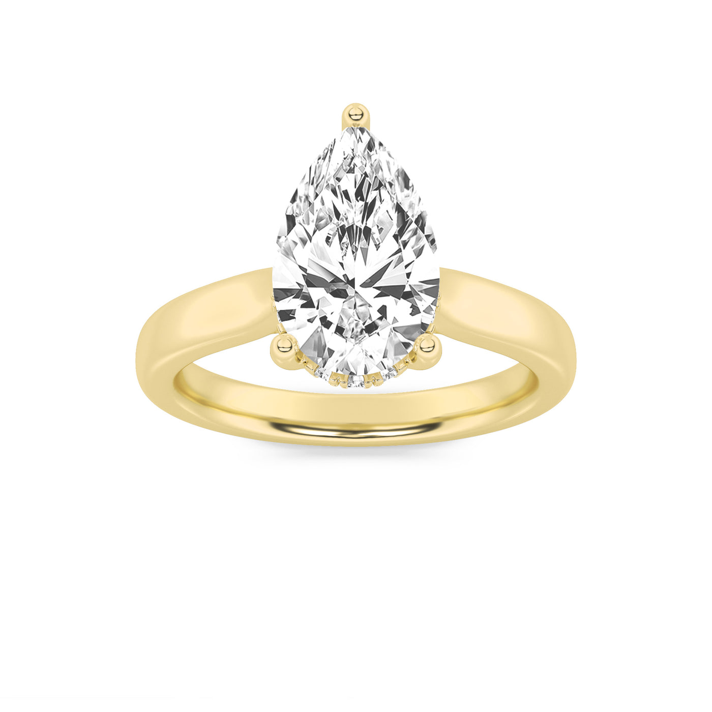 14KY 1.9ct Pear Lab Diamond Solitaire Engagement Ring