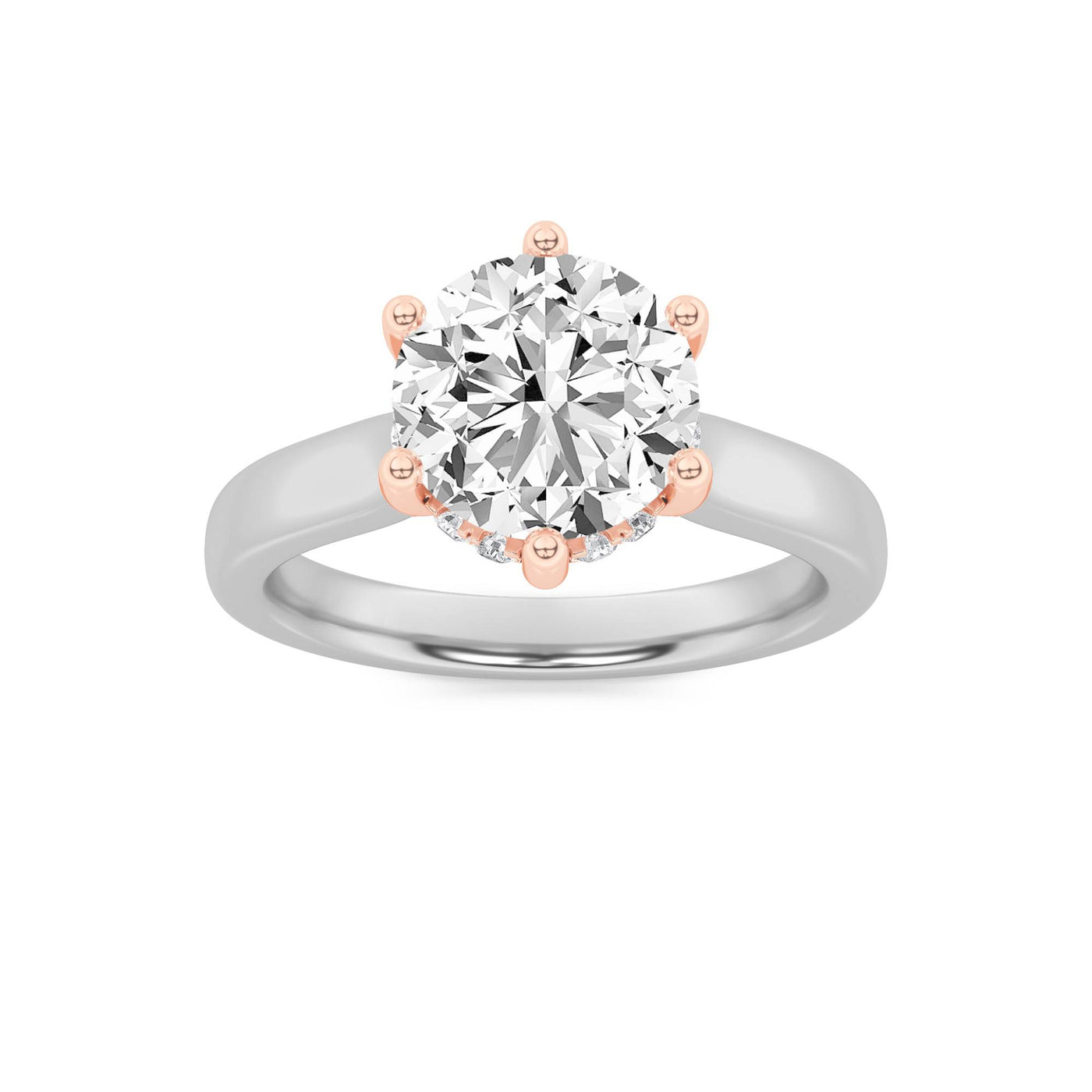 14K White Gold 3ct Lab Diamond Solitaire Ring