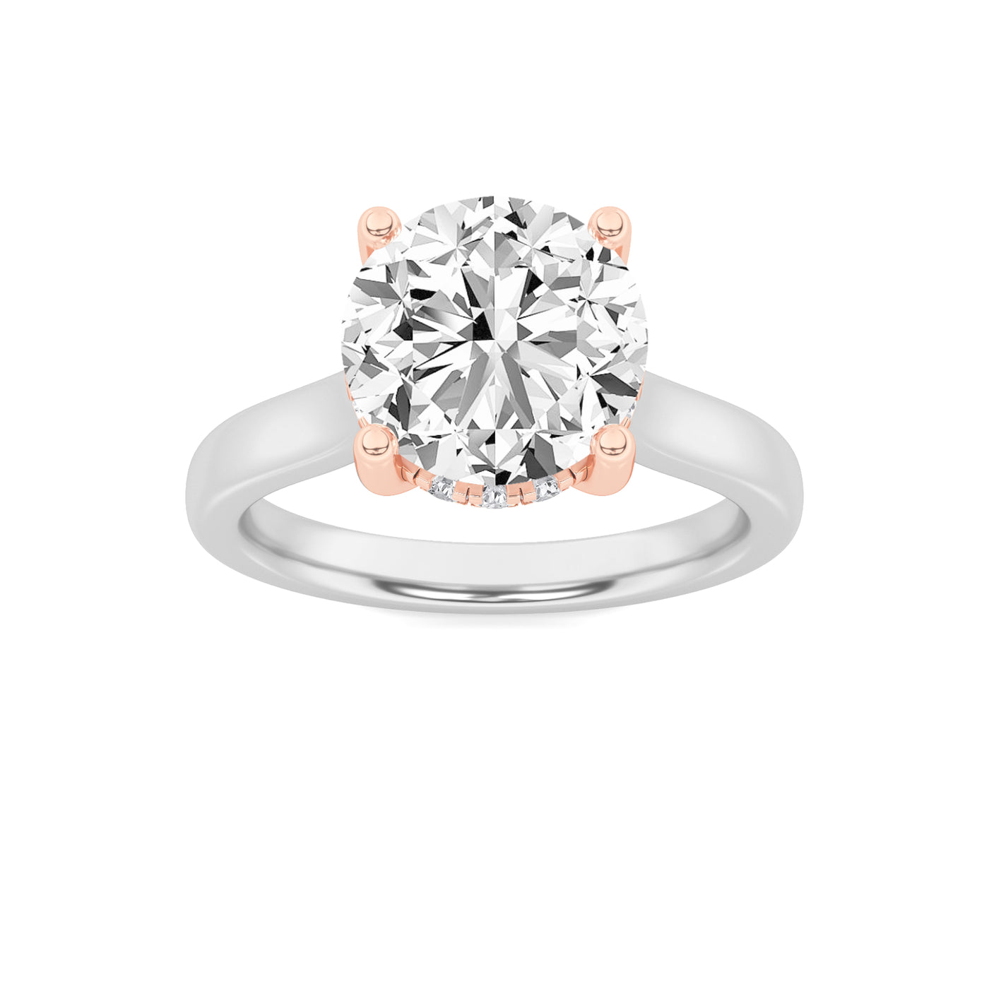14KRW 3ct Lab Diamond Solitaire Engagement Ring