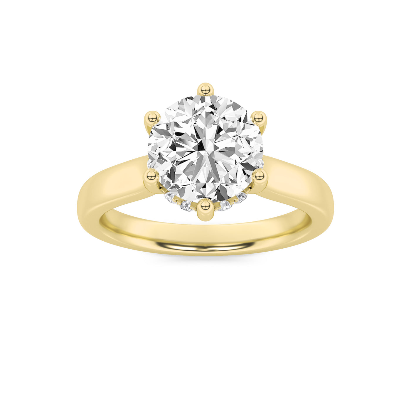 14KY 1ct Lab Diamond Solitaire Engagement Ring