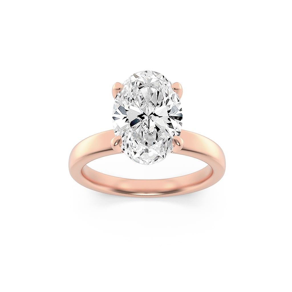 14K White Gold Lab Diamond Oval Ring 2ct F/VS+