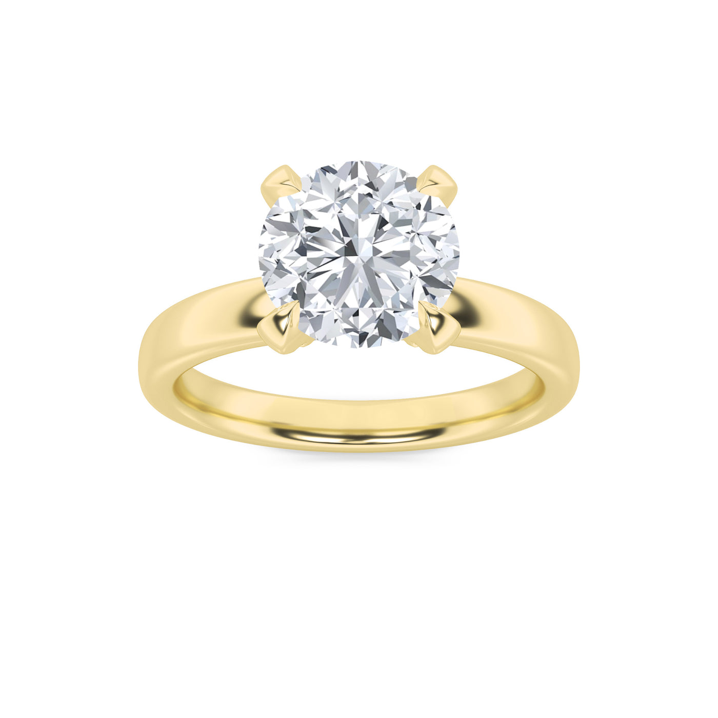 14K Yellow Gold 2ct Lab Diamond Solitaire Engagement Ring
