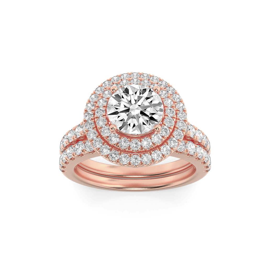 14KR 2ct Lab Diamond Halo Engagement Ring